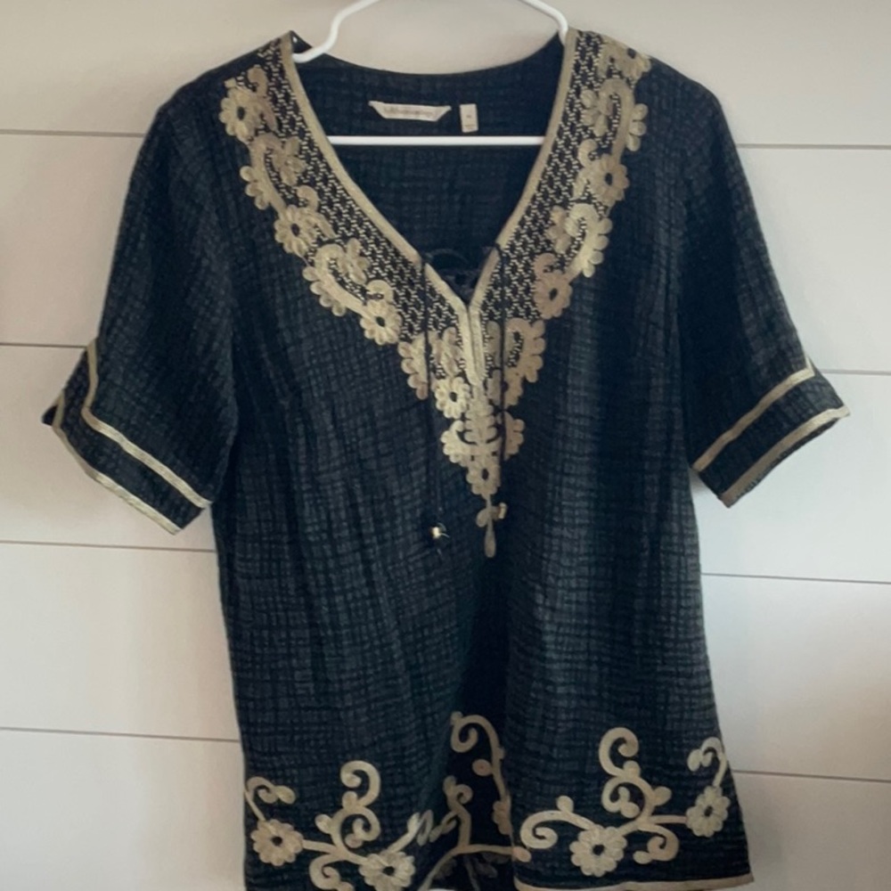 Soft surroundings embroidered top